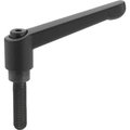 J.W. Winco J.W. Winco Zinc Die Cast Adjustable Lever w/ Steel Components - 3/8-16 x 1.77 Stud 6T45A02K